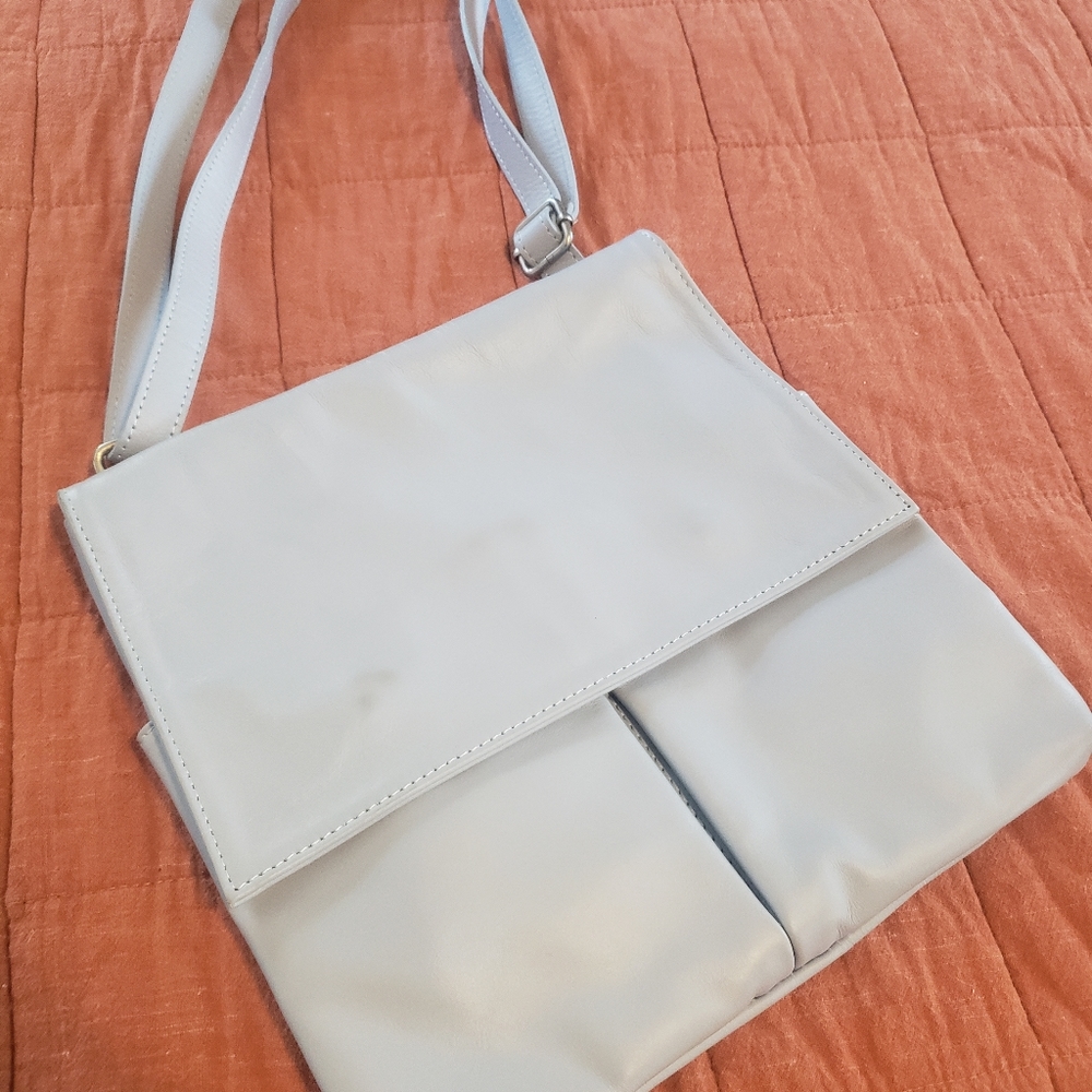 Genuine Leather Crossbody Bag / Purse Sky Blue